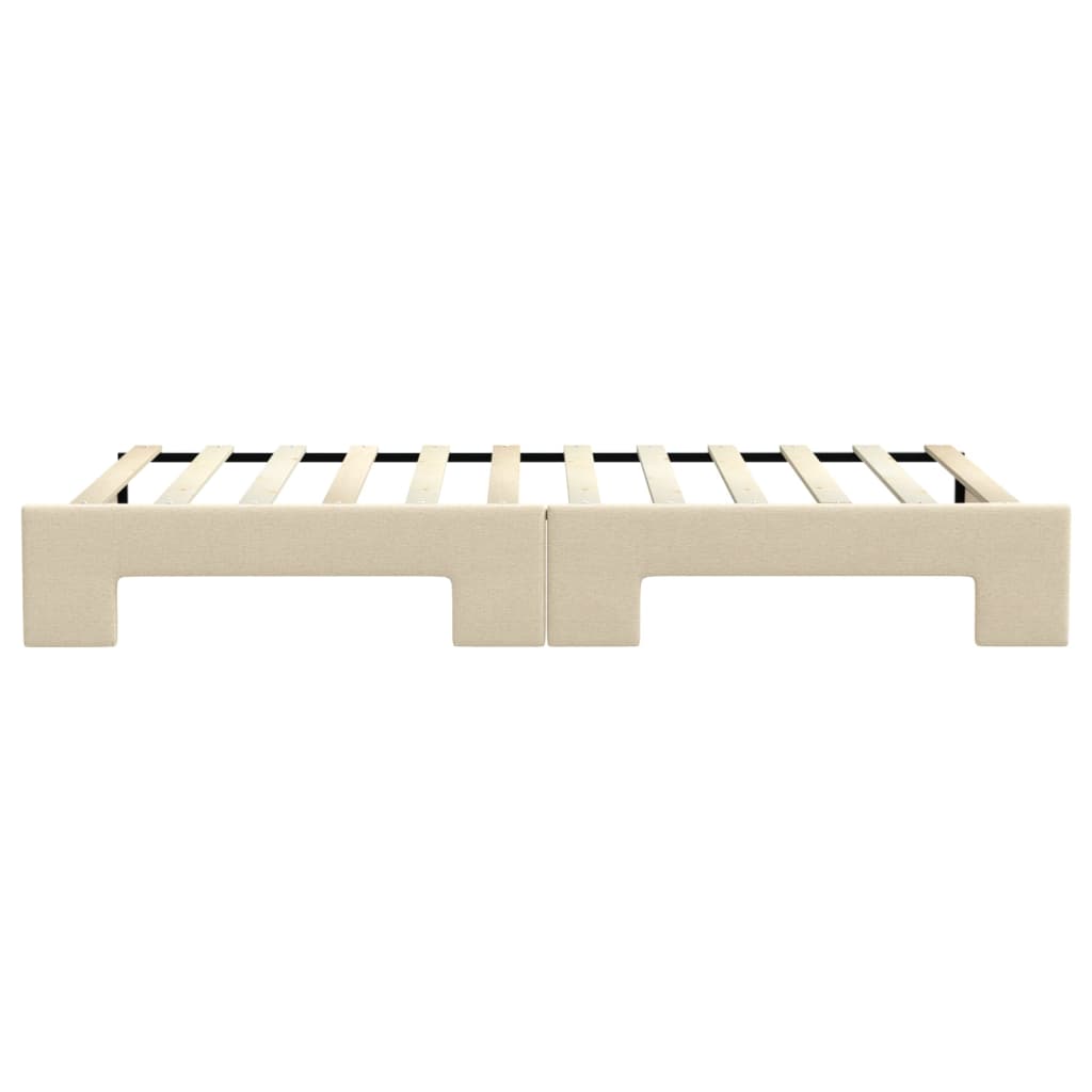 Slaapbank met onderschuifbed 100x200 cm stof crèmekleurig 100 x 200 cm Crème met onderschuifbed