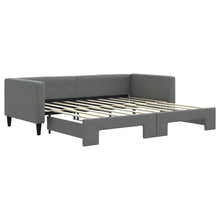 Slaapbank met onderschuifbed 90x190 cm stof donkergrijs 90 x 190 cm Donkergrijs met onderschuifbed