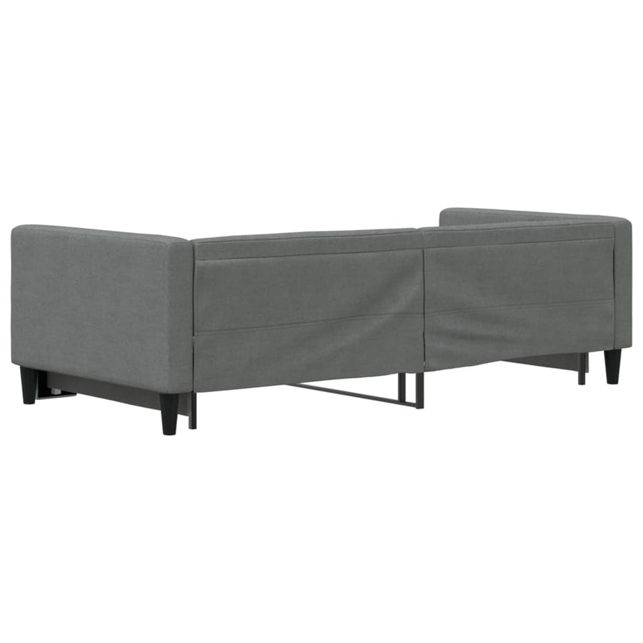 Slaapbank met onderschuifbed 90x190 cm stof donkergrijs 90 x 190 cm Donkergrijs met onderschuifbed