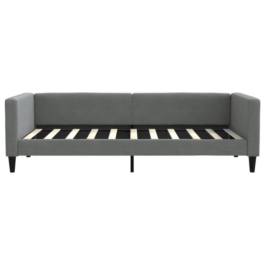 Slaapbank met onderschuifbed 90x190 cm stof donkergrijs 90 x 190 cm Donkergrijs met onderschuifbed