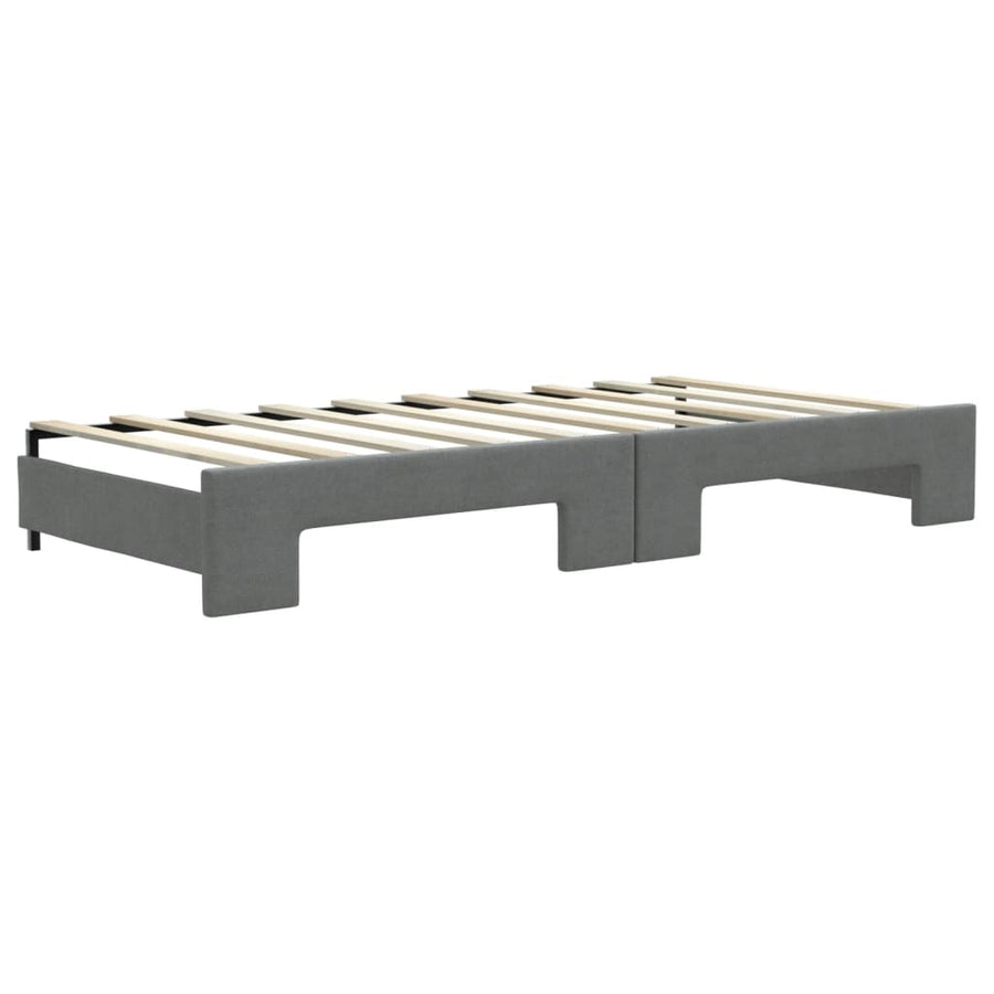 Slaapbank met onderschuifbed 90x190 cm stof donkergrijs 90 x 190 cm Donkergrijs met onderschuifbed