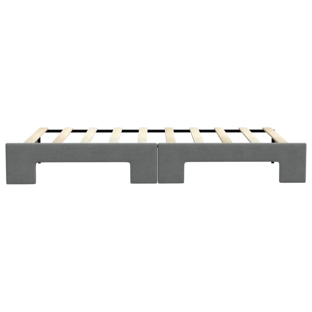 Slaapbank met onderschuifbed 90x190 cm stof donkergrijs 90 x 190 cm Donkergrijs met onderschuifbed