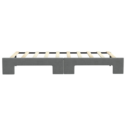Slaapbank met onderschuifbed 90x190 cm stof donkergrijs 90 x 190 cm Donkergrijs met onderschuifbed