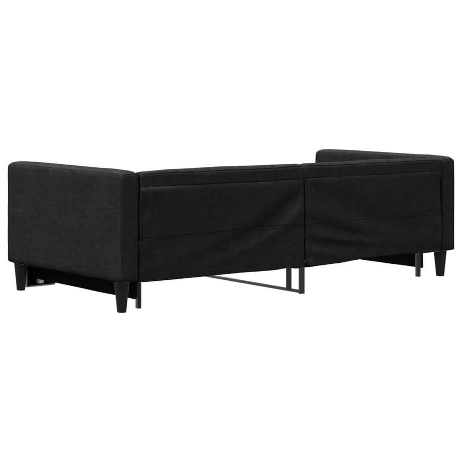 Slaapbank Stof 90 x 190 cm Zwart met onderschuifbed