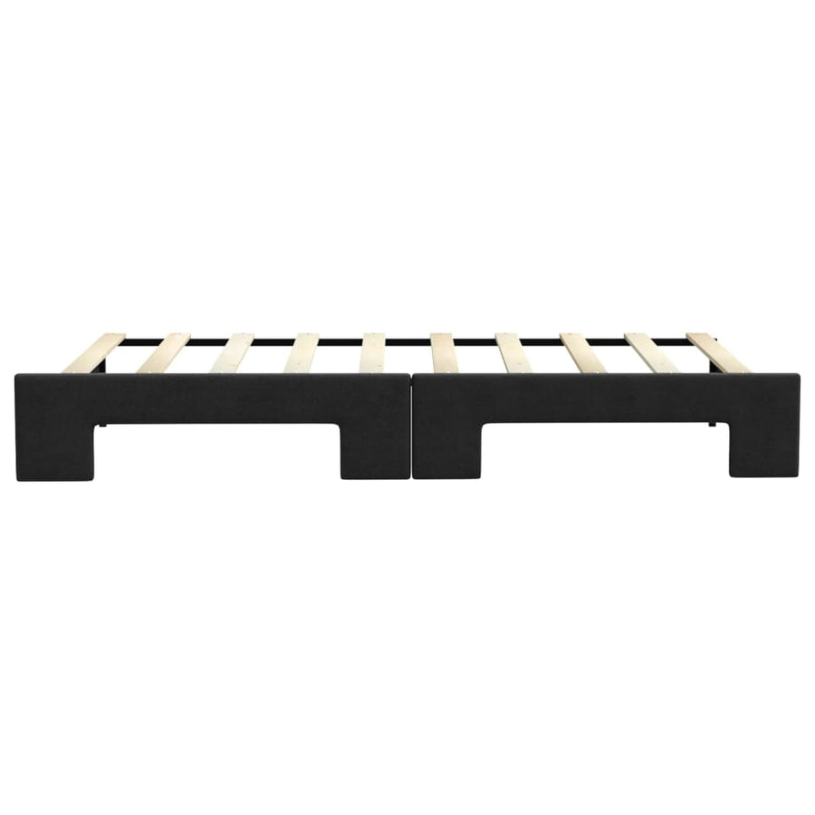 Slaapbank Stof 90 x 190 cm Zwart met onderschuifbed