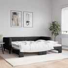 Slaapbank met onderschuifbed 90x190 cm zwart