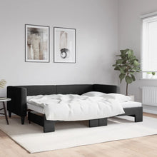 Slaapbank Stof 90 x 190 cm Zwart met onderschuifbed