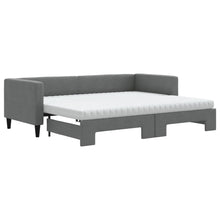 Slaapbank onderschuifbed matrassen 80x200 cm stof donkergrijs 80 x 200 cm Donkergrijs met onderschuifbed en matras