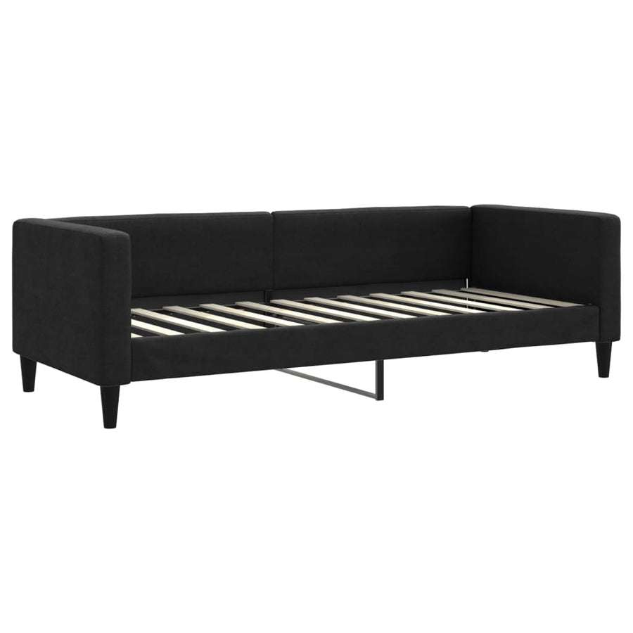 Slaapbank Sen Stof 80 x 200 cm Zwart met onderschuifbed en matras