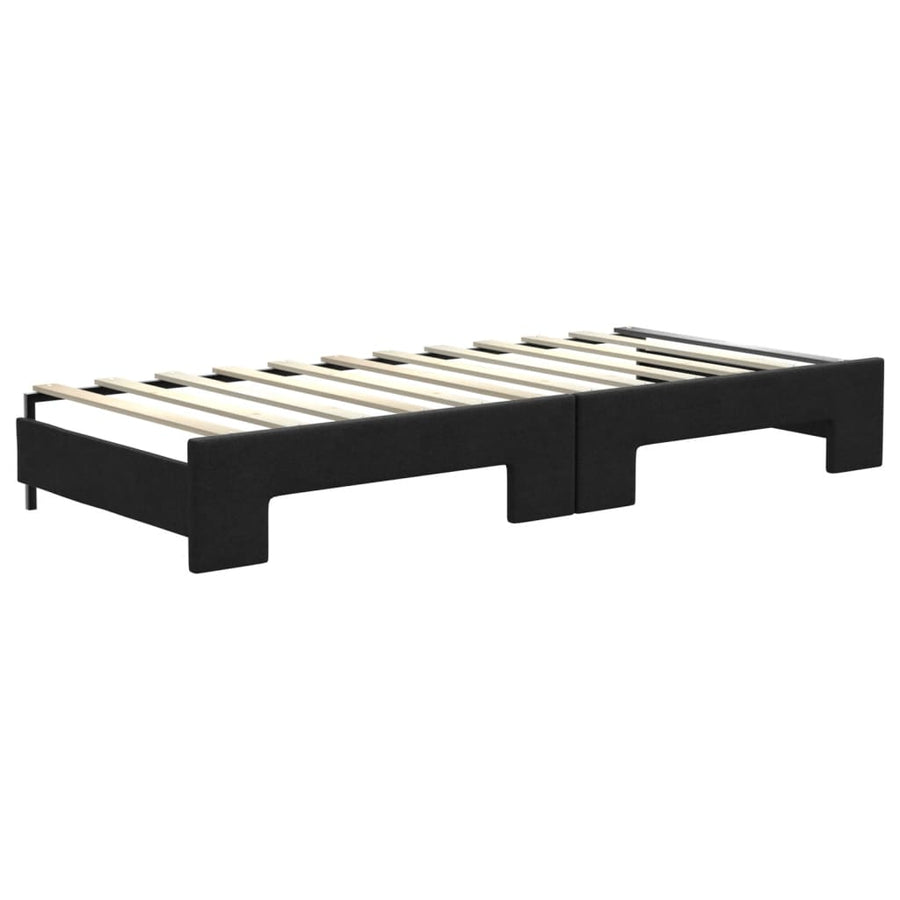 Slaapbank Sen Stof 80 x 200 cm Zwart met onderschuifbed en matras