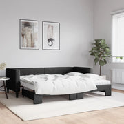Slaapbank onderschuifbed 80x200 cm zwart