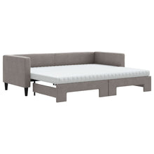 Slaapbank Met Onderschuifbed En Matrassen 80X200 Cm Stof Taupe Taupe 80 x 200 cm