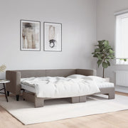 Slaapbank met onderschuifbed 80x200 cm taupe
