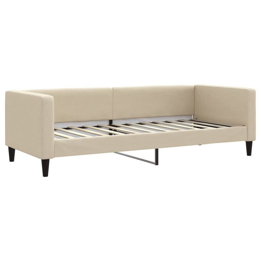Slaapbank Sen Stof 80 x 200 cm Crème met onderschuifbed en matras