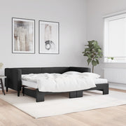 Slaapbank onderschuifbed 90x200 cm zwart