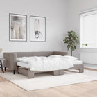 Slaapbank Met Onderschuifbed En Matrassen 90X200 Cm Stof Taupe Taupe 90 x 200 cm