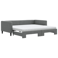 Slaapbank onderschuifbed matrassen 100x200 cm stof donkergroen 100 x 200 cm Donkergrijs met onderschuifbed en matras