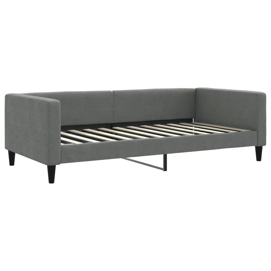Slaapbank onderschuifbed matrassen 100x200 cm stof donkergroen 100 x 200 cm Donkergrijs met onderschuifbed en matras