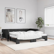 Slaapbank onderschuifbed 100x200 cm stof zwart