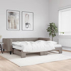 Slaapbank met onderschuifbed 100x200 cm taupe