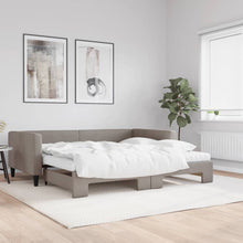 Slaapbank Sen Stof 100 x 200 cm Taupe met onderschuifbed en matras
