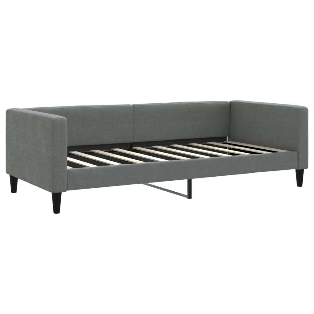 Slaapbank onderschuifbed matrassen 90x190 cm stof donkergroen 90 x 190 cm Donkergrijs