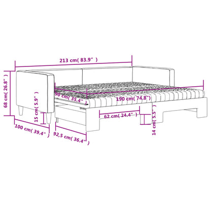 Slaapbank Sen Stof 90 x 190 cm Zwart met onderschuifbed en matras