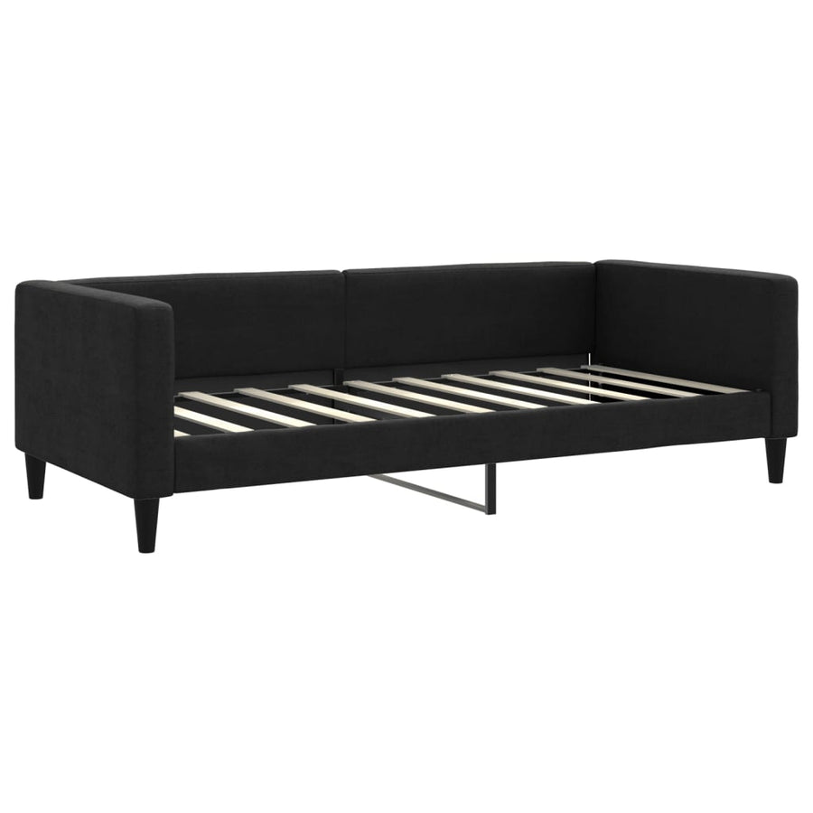Slaapbank Sen Stof 90 x 190 cm Zwart met onderschuifbed en matras