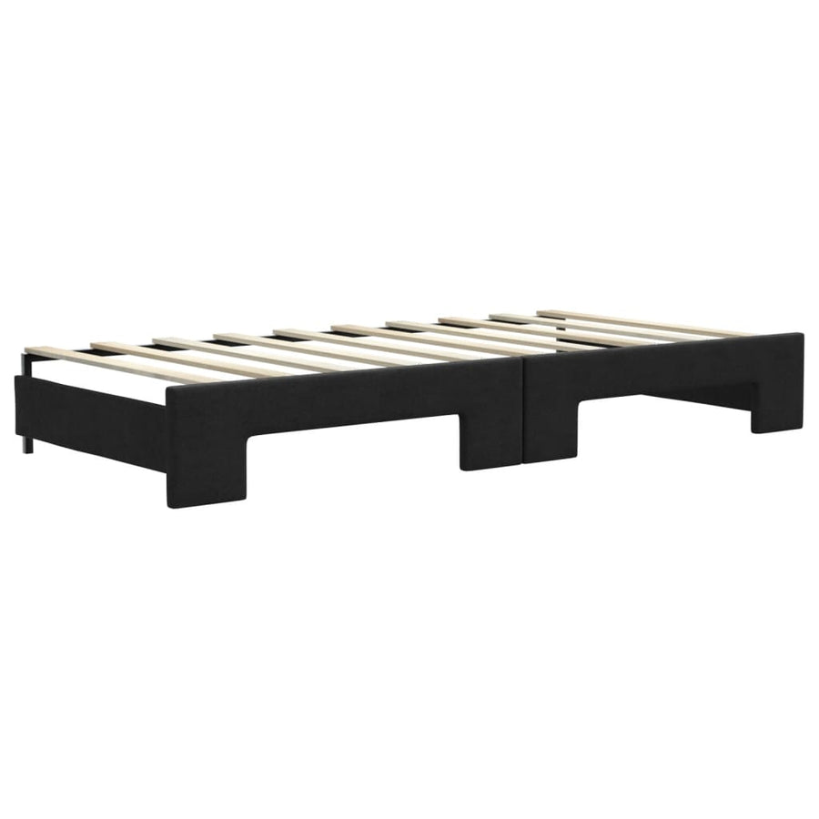Slaapbank Sen Stof 90 x 190 cm Zwart met onderschuifbed en matras