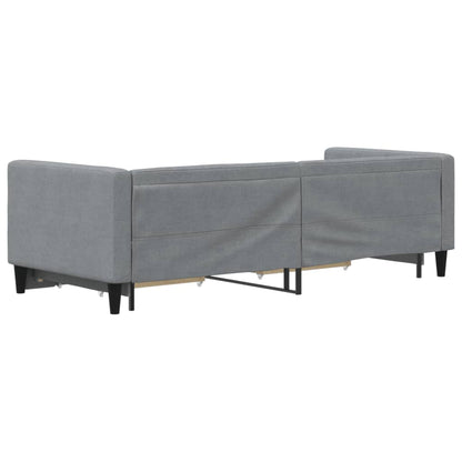 Slaapbank S Stof 80 x 200 cm Lichtgrijs met onderschuifbed en lade