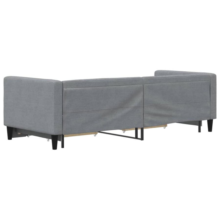Slaapbank S Stof 80 x 200 cm Lichtgrijs met onderschuifbed en lade