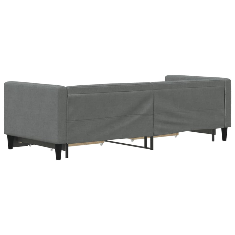 Slaapbank onderschuifbed en lades 80x200 cm stof donkergrijs 80 x 200 cm Donkergrijs