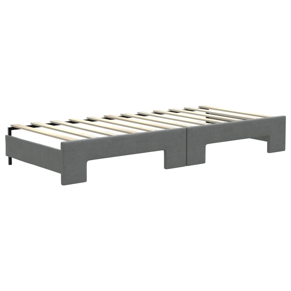 Slaapbank onderschuifbed en lades 80x200 cm stof donkergrijs 80 x 200 cm Donkergrijs