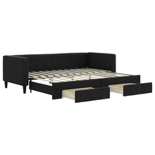 Slaapbank S Stof 80 x 200 cm Zwart met onderschuifbed en lade