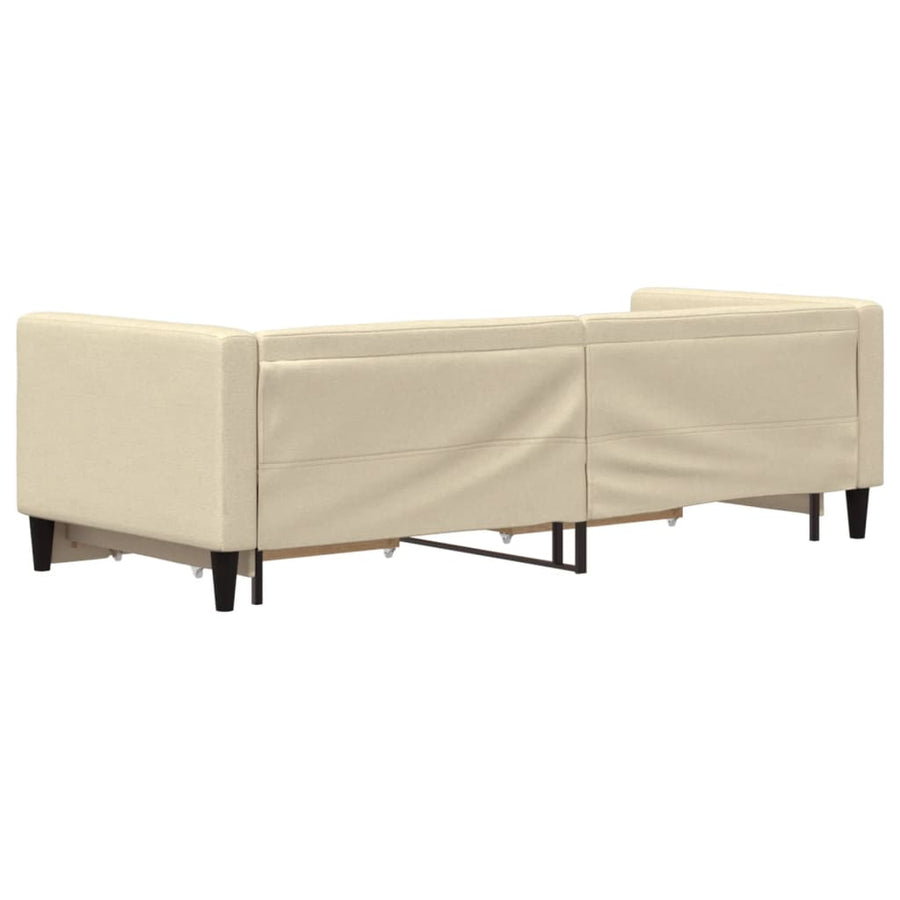 Slaapbank S Stof Kleur 80 x 200 cm Crème met onderschuifbed en lade