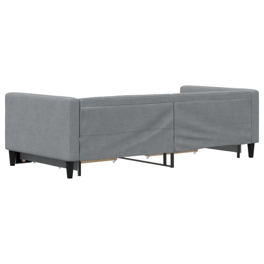 Slaapbank met onderschuifbed en lades 90x200 cm stof lichtgrijs 90 x 200 cm Lichtgrijs met onderschuifbed en lade