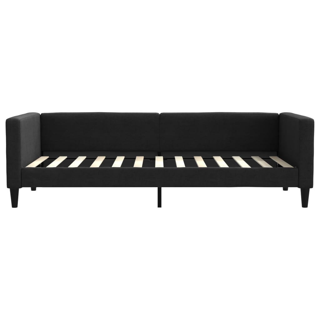 Slaapbank met onderschuifbed en lades 90x200 cm stof zwart 90 x 200 cm Zwart met onderschuifbed en lade