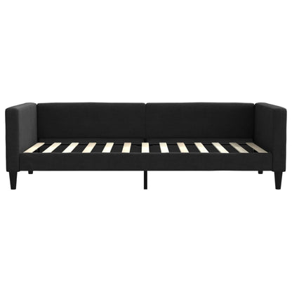 Slaapbank met onderschuifbed en lades 90x200 cm stof zwart 90 x 200 cm Zwart met onderschuifbed en lade