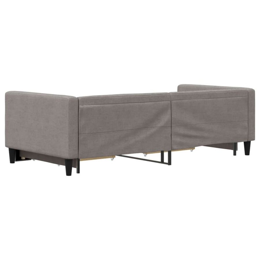 Slaapbank Met Onderschuifbed En Lades 90X200 Cm Stof Taupe Taupe 90 x 200 cm