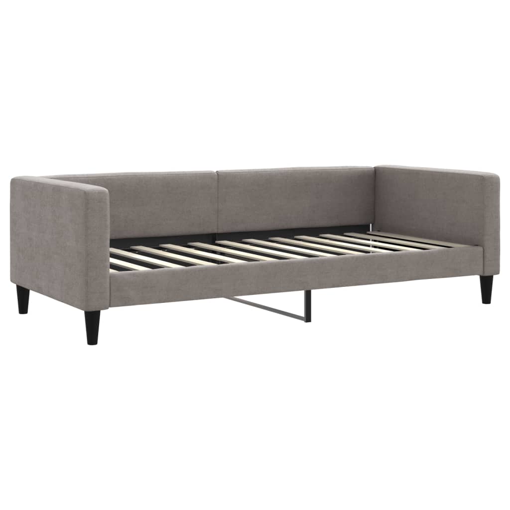 Slaapbank Met Onderschuifbed En Lades 90X200 Cm Stof Taupe Taupe 90 x 200 cm