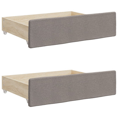 Slaapbank Met Onderschuifbed En Lades 90X200 Cm Stof Taupe Taupe 90 x 200 cm