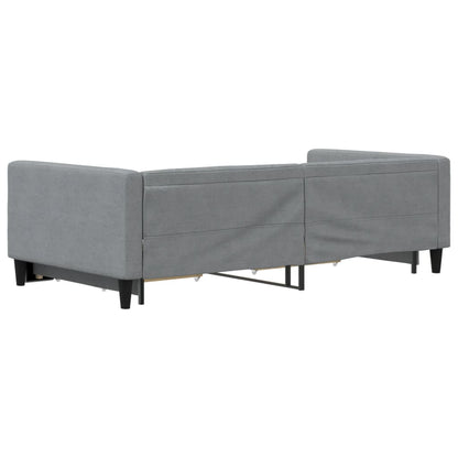 Slaapbank onderschuifbed en lades 100x200 cm stof lichtgrijs 100 x 200 cm Lichtgrijs