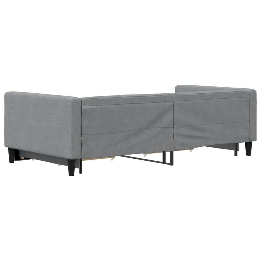Slaapbank onderschuifbed en lades 100x200 cm stof lichtgrijs 100 x 200 cm Lichtgrijs