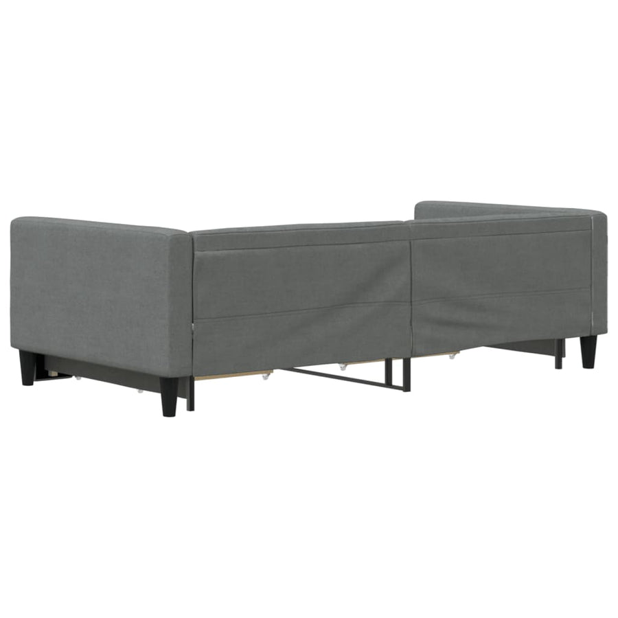 Slaapbank onderschuifbed en lades 100x200 cm stof donkergrijs 100 x 200 cm Donkergrijs met onderschuifbed en lade