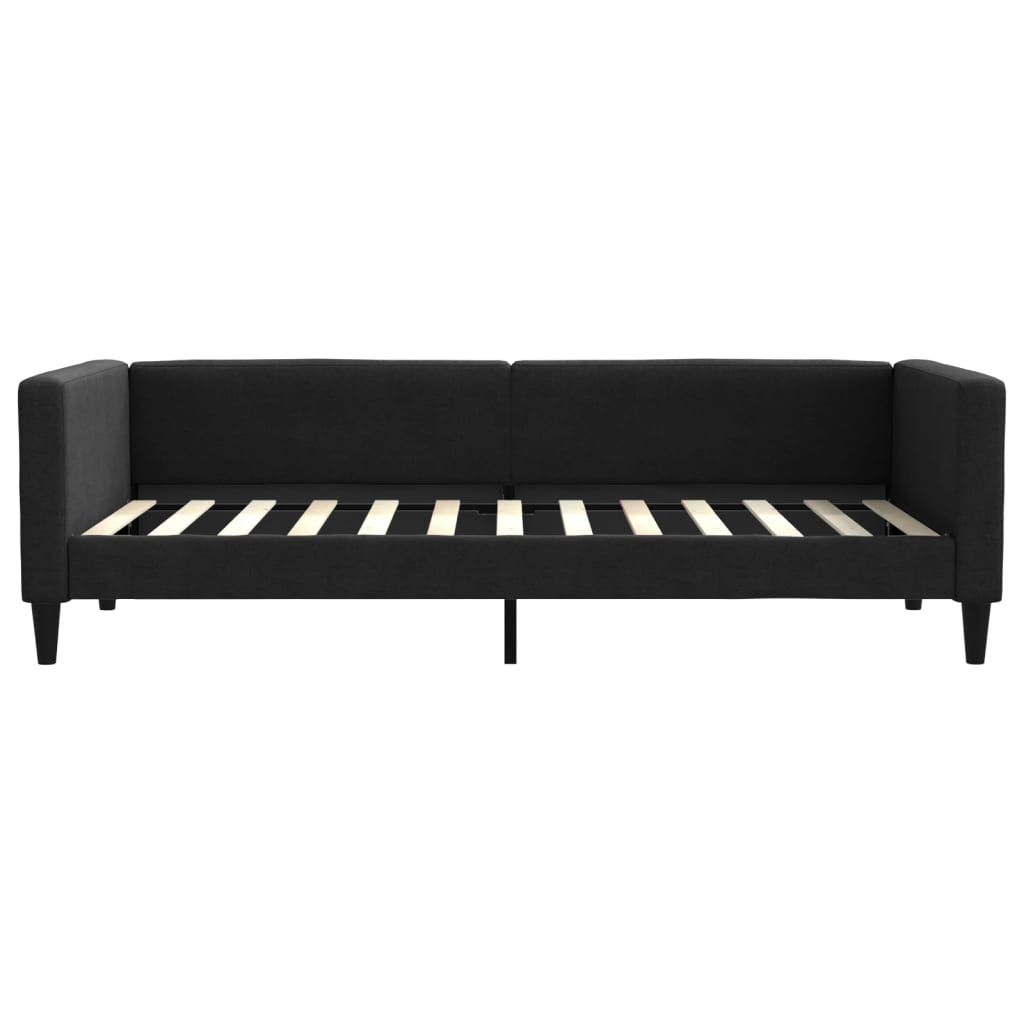 Slaapbank met onderschuifbed en lades 100x200 cm stof zwart 100 x 200 cm Zwart met onderschuifbed en lade
