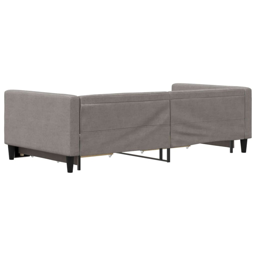 Slaapbank S Stof 100 x 200 cm Taupe met onderschuifbed en lade