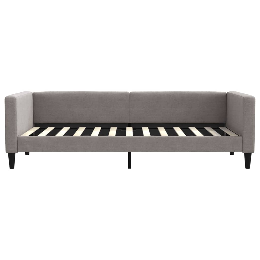 Slaapbank S Stof 100 x 200 cm Taupe met onderschuifbed en lade