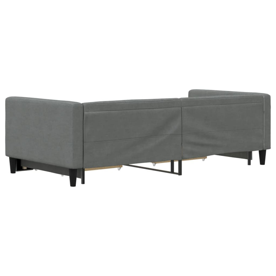 Slaapbank onderschuifbed en lades 90x190 cm stof donkergrijs 90 x 190 cm Donkergrijs
