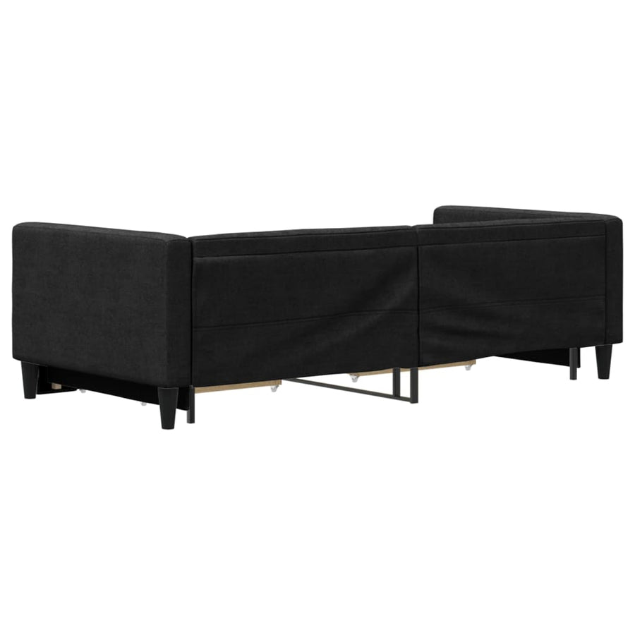 Slaapbank S Stof 90 x 190 cm Zwart met onderschuifbed en lade