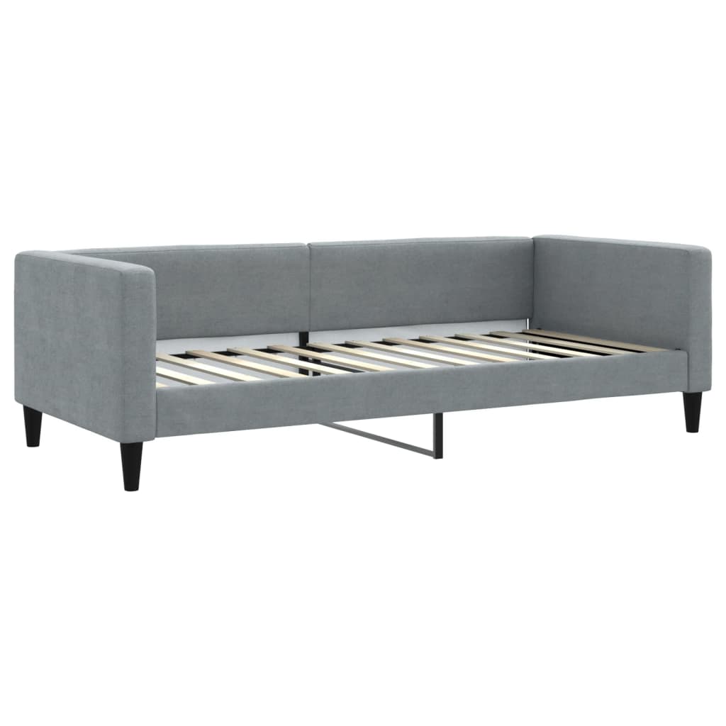 Slaapbank met onderschuifbed en lades 90x200 cm stof lichtgrijs 90 x 200 cm Lichtgrijs
